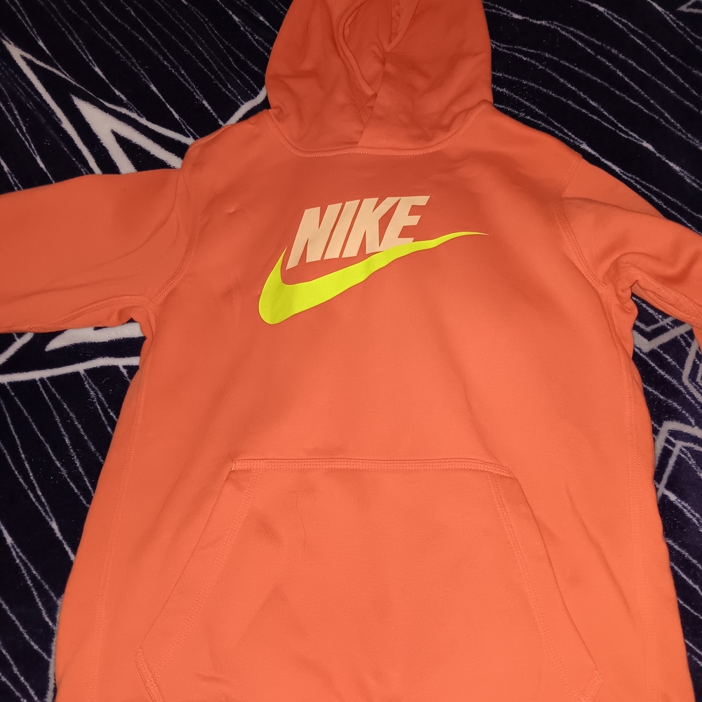 Nike Orange Hoodie with Logo